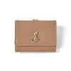 Mini Wallet, Faux Leather, Bear, Plate, Trifold, Braun