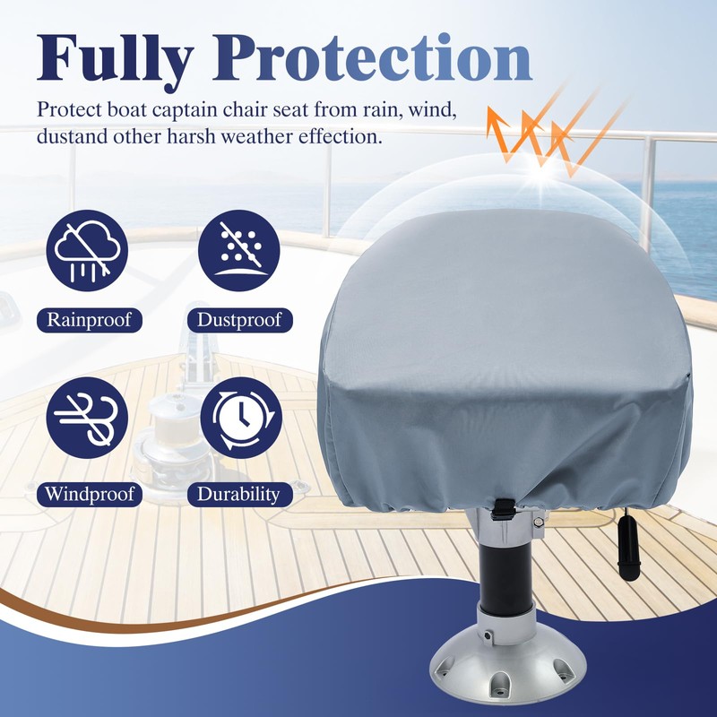 2 Pack Boat Seat Covers - Waterproof 600D Heavy Duty