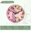 AZCXOIC Pink Wall Clocks Battery Operated,Pink Butterfly Flower Clock for