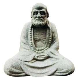 livelyfish Zen Aquarium Buddha Decorations, Buddha Statue for Home Decor, Meditation Stone Buddha Statue for Garden Fish Tank Sculpture, C