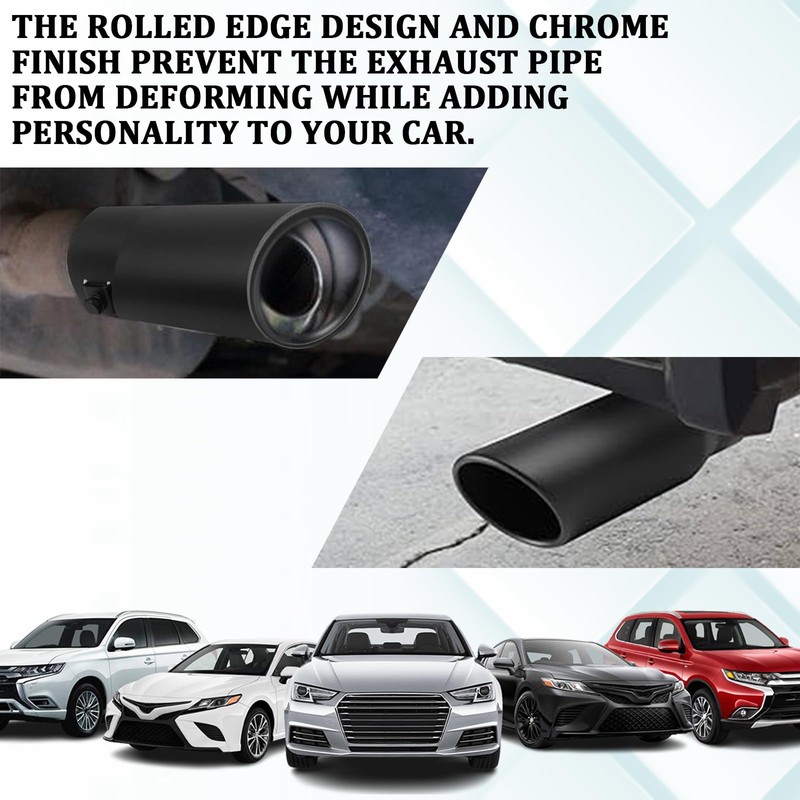 Car Exhaust Tips Muffler Tip Chrome Exhaust Tips, 2.5" Inlet