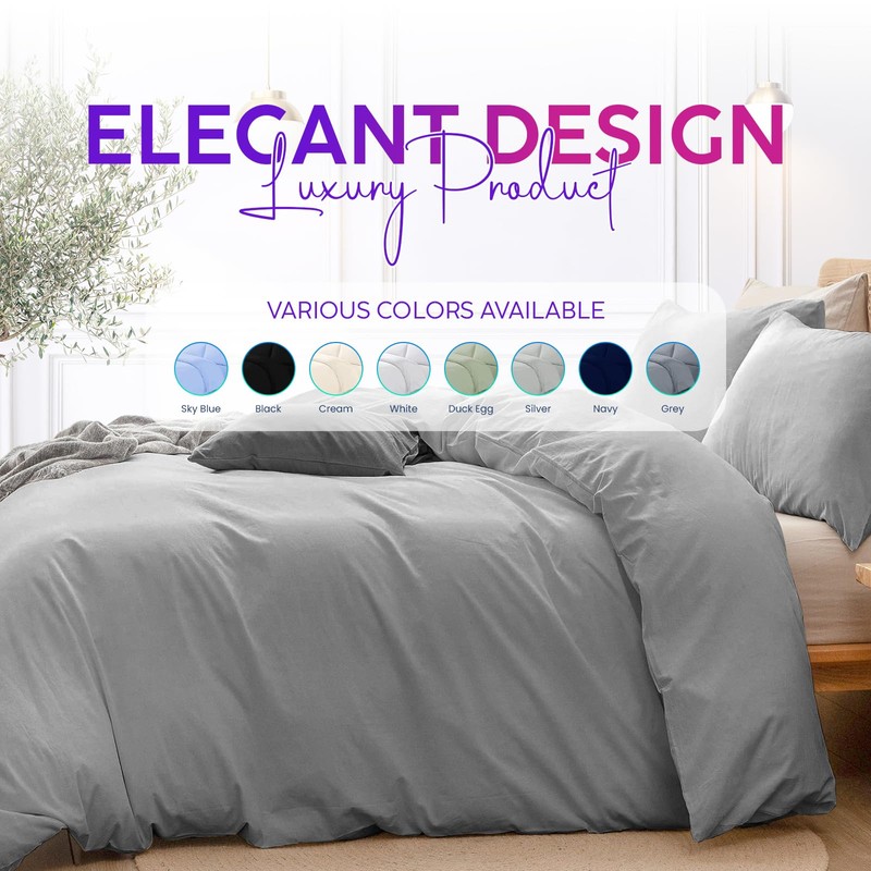 Sunshine Comforts Single Duvet Cover Set - 100% Soft brushed