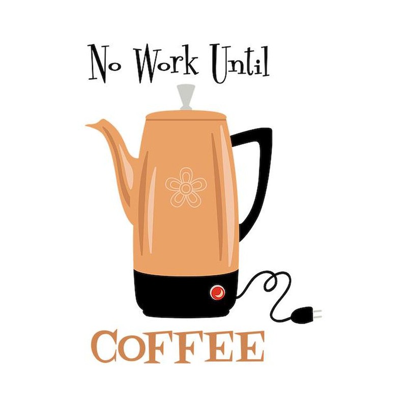 CafePress No Work Until Coffee Rectangle Car Bumper Magnet