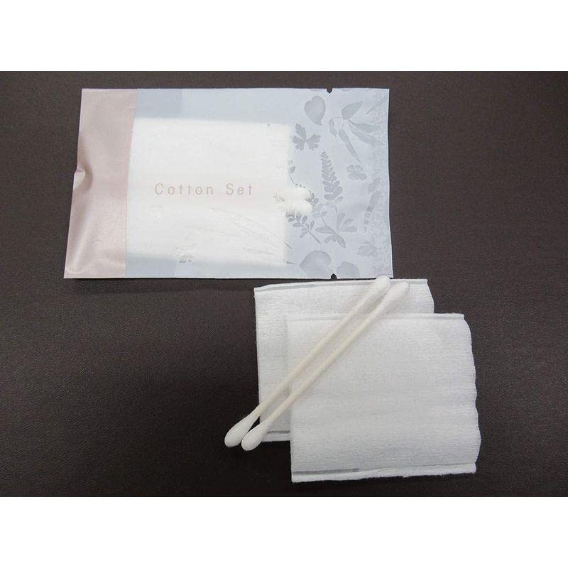 ホテルアメニティコットンセット コットン２枚 綿棒２本 ディアリーフ 50セット(50)