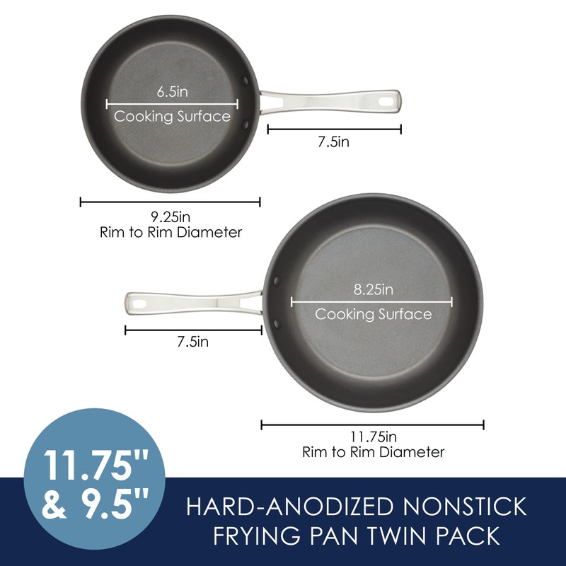 Rachael Ray Cook + Create Hard Anodized Nonstick Frying Pans/Skillet