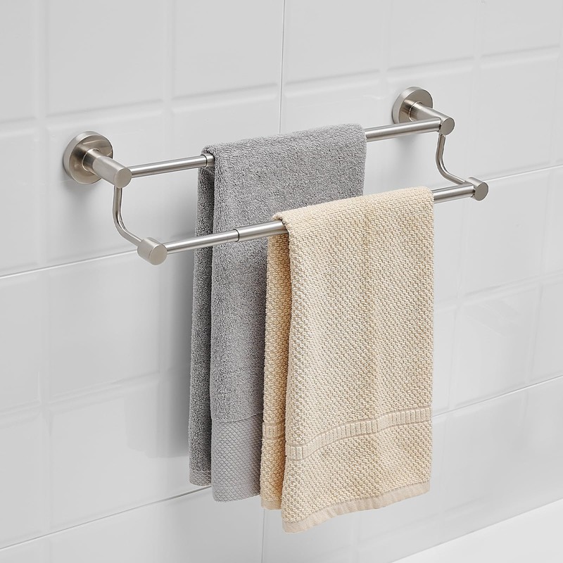 BESy Adjustable 16.5-28.5 Inches Double Bath Towel Bar for Bathroom