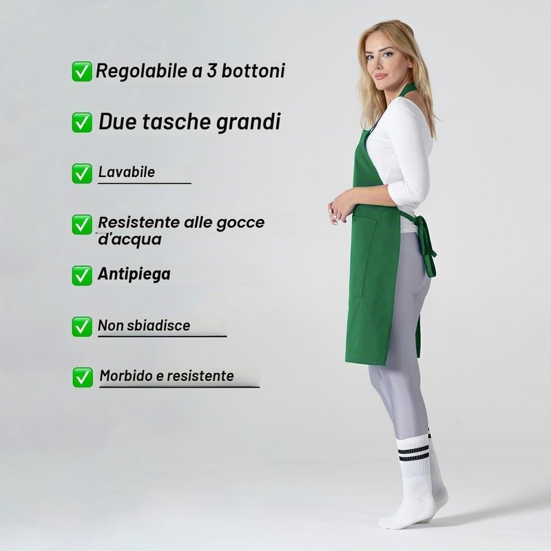 TOSHE Grembiule da cucina in cotone resistente all'acqua con grembiule