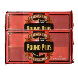 Trader Joe's Pound Plus GIANT Belgian 72% Dark Chocolate Bar: 2 Count (2 lbs 3.2 oz.)