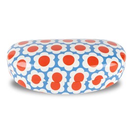 LAGO TERRA Retro Floral Print Hard Shell Sunglasses Case - Cornflower Blue (Large)