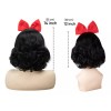 generic Peluca De Mujer Negra Corta Rizada Blanca Nieve Cosplayresi