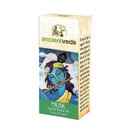Ancient VEDA Organic Puja Oil 100% Natural Pure Pooja Oil 15mL for Aromatherapy, Prayer, & Ayurvedic Practice (Musk)