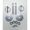 Muscle Car Silver Aluminum 3/16" Flip-Over Style Hood Pin Set
