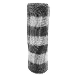 FAVOMOTO 1 Roll of Christmas Black and White Mesh Ribbons,Striped Burlap Ribbon Party Crafts Wreath Bows Making for Door Wreath Floral Bows Wrapping Crafts Decorations