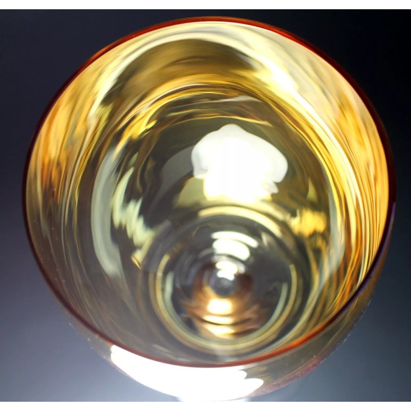 Cristalleria F.lli Fumo ITALY Amber Gold Wine Glass hand made