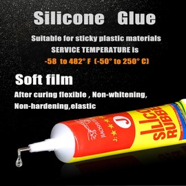 Silicone Glue,Clear Silicone Adhesive for Silicone Rubber Waterproof,Instant,Heat Resisting,Liquid Silicone Sealant Super Glue for Plastic,Metal,Wood,Electronic Components,TPU TPR TPE,50ml