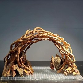 AWXZOM Aquarium Driftwood Centerpiece Aquarium Landscape, Handcrafted!!! Fish Tank hardscape Landscape (Small Silent Cave)