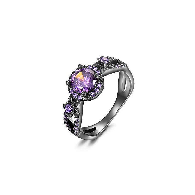 MAIHAO Fashion Rings White Fire Opal CZ Fashion Round Purple