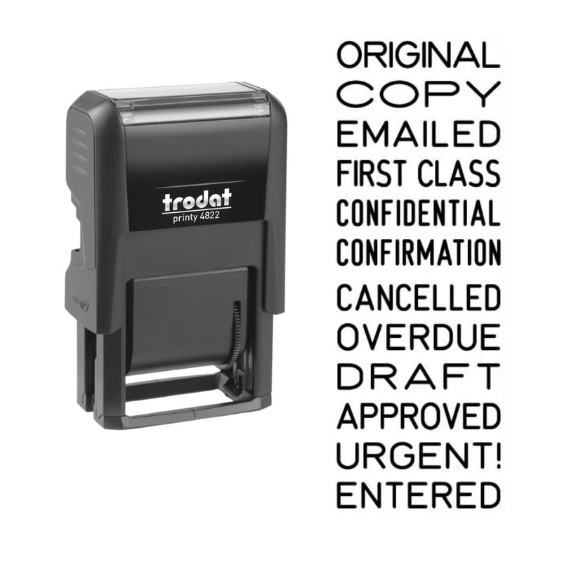 Trodat Printy 4822 - Multi Word Stamp - 12 Different