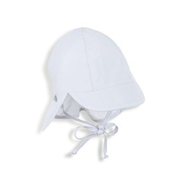 Sterntaler Unisex Children's Peaked Cap with Neck Protection, with Ties and Ear Flaps, White