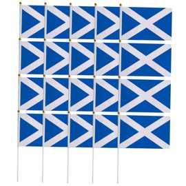 IWOWHERO 20pcs Hand Waving Scottish Flags Premium Party Supplies for Festivals Sports Events and Celebrations for Gardens and Parades