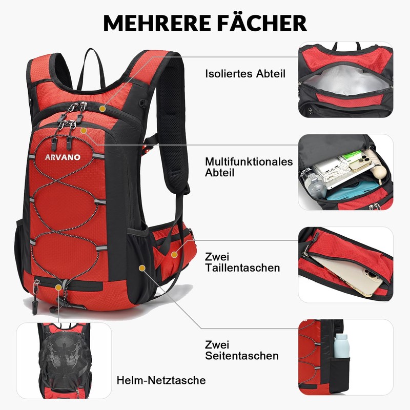 Arvano Hydration Backpack Bicycle Backpack with Hydration Bladder 2 L