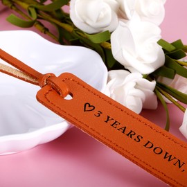 3 Year Anniversary Leather Gifts for Him/Her, 3rd Wedding Anniversary for Wife Husband - Leather Anniversary Bookmark for Women Men Couples