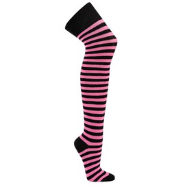 Krautwear®, Women's, Striped, Tight-high Stockings, Ring Stockings for Carnival, Fancy Dress, Cosplay, 80s