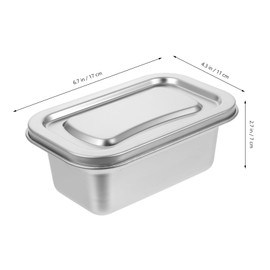 Alipis Ice Cream Storage Container, Stainless Steel Food Storage Box Refrigerator Snack Box Freezer Container