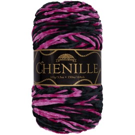 JubileeYarn Chenille Yarn - Worsted Weight - 100g/Skein - Avalon - Variegated Multicolor Velvet - Crochet and Knitting Yarn - 1 Skein