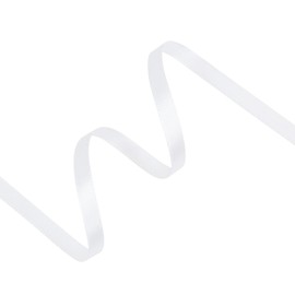 White Satin Ribbon 1/4 inch X Continuous 100 Yards, Single Face Polyester Ribbon Perfect for Gift Wrapping, Flower Bouquet, Wedding Decor, Crafts, Bow Making, Sewing and More