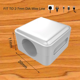 Housailei Magnetic USB Data Cable Clip Holder, a Versatile Cable Management Solution for Cars and Offices, Featuring self-Adhesive Cable Organizer Clips. 6pcs White Color