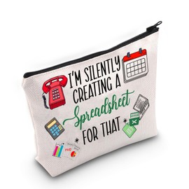 JNIAP Accountant Makeup Bag Data Analyst Gift I'm Silently Creating a Spreadsheet CPA Accountant Gift Bookkeeper Gifts, I'M SILENTLY