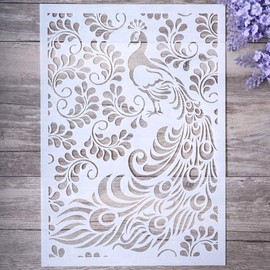 DIY Decorative Peacock Stencil Template for Painting on Walls Furniture Crafts (Peacock)