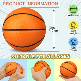 4 PCS Mini Basketball, Small Basketball, Mini Basketball Game, Inflatable Small Basketball with Pump and Needle Toddler Basketball for Kids Teenagers Indoor and Outdoor Play Pool Parties