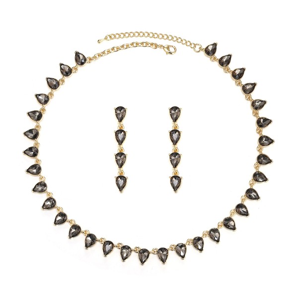 Ever Faith Sparkled Bridal Prom Jewellery Set for Women Rhinestone