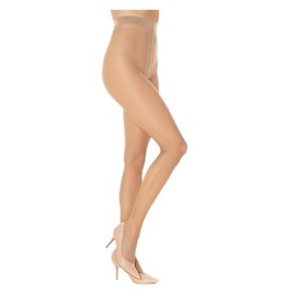 SENTELEGRI Exclusive T-Band 15 Denier Sheer Tights (Xlarge, Light Beige)