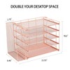 AUPSEN Rose Gold Desk Accessories Organizer,5-Tier Desktop Paper File Organizer