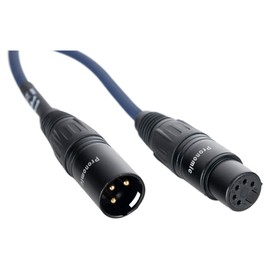 Pronomic Stage 5F3M-0.2 DMX Adapter Cable - Connector: 5-Pin Female to 3-Pin Male - Length: 20 cm - Gold Contacts for Interference-free Transmission - Blue