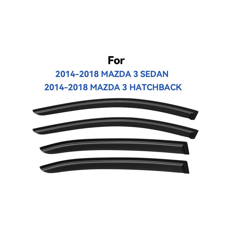 Window Visors Rain Guards for 2014-2018 Mazda 3 Sedan, Out-Channel