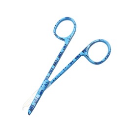 Cynamed Suture Stitch Scissors 4.5" with Crescent Delicate Hook- Perfect for Suture Removal, First Aid, EMS Training and More Premium Quality Instrument- Stainless Steel (Surgical Design, Blue)