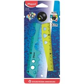Maped - Folding Croc Croc Ruler - Can be Used Open or Closed - Lock to fix The Open Ruler - Crocodile Shape - Ideal for Learning to Trace, Measure and Draw - 2 x 15 cm