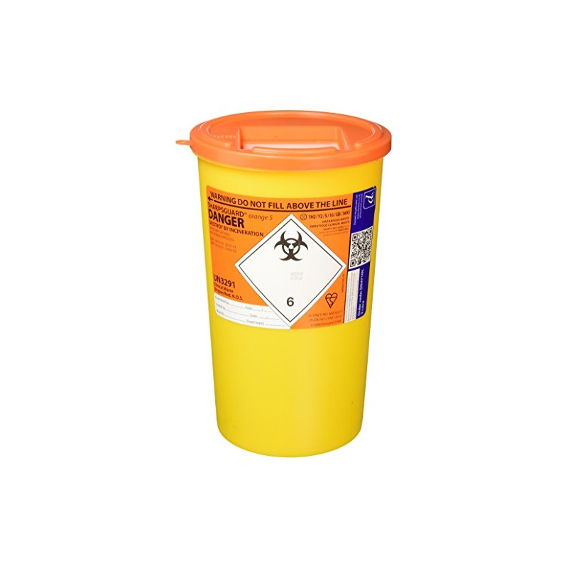 St John Ambulance F78022 Sharps Disposal Bin, 5 L