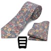GHTIYLP Floral Mens Tie Set Cotton Printed Necktie and Pocket