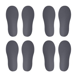 PATIKIL 150x59mm Footprint Floor Stickers 4 Pairs PVC Small Shoes Footprint Floor Wall Stair Stickers for Home Classroom Decor Dark Grey