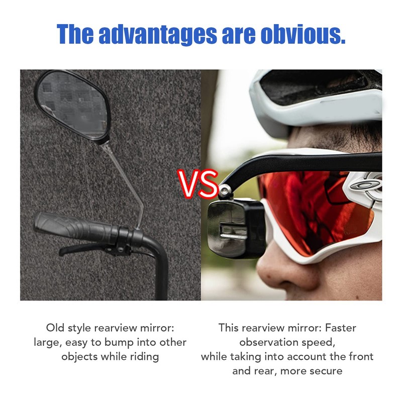 Espejo para Casco de Bicicleta, Espejo Retrovisor para Casco de