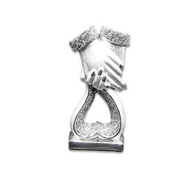 SILVER HEART HANDS SPARKLE BLING ORNAMENT ORNAMENT, LOVELY DISPLAY STATUE DECOR HANDICRAFT ORNAMENT WEDDING ANNIVERSARY FOR PRESENT