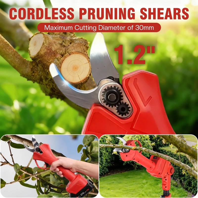 Brushless Electric Pruning Shears Cordless, Pole Pruners for Tree Trimming,