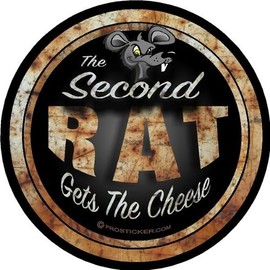 ProSticker 713 (One) 4" Rat Rod Series "Second Rat Gets the Cheese" Decal Sticker