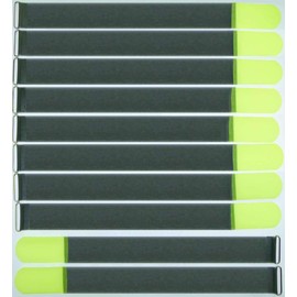 10 x 50 cm x 50 mm FUK Resealable Velcro Cable Ties Neon Yellow with Metal Eyelet - Cable Velcro Tape 500 mm Reusable