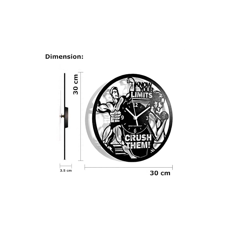 Instant Karma Clocks Wall Clock Gym Fitness Culture Training Sports